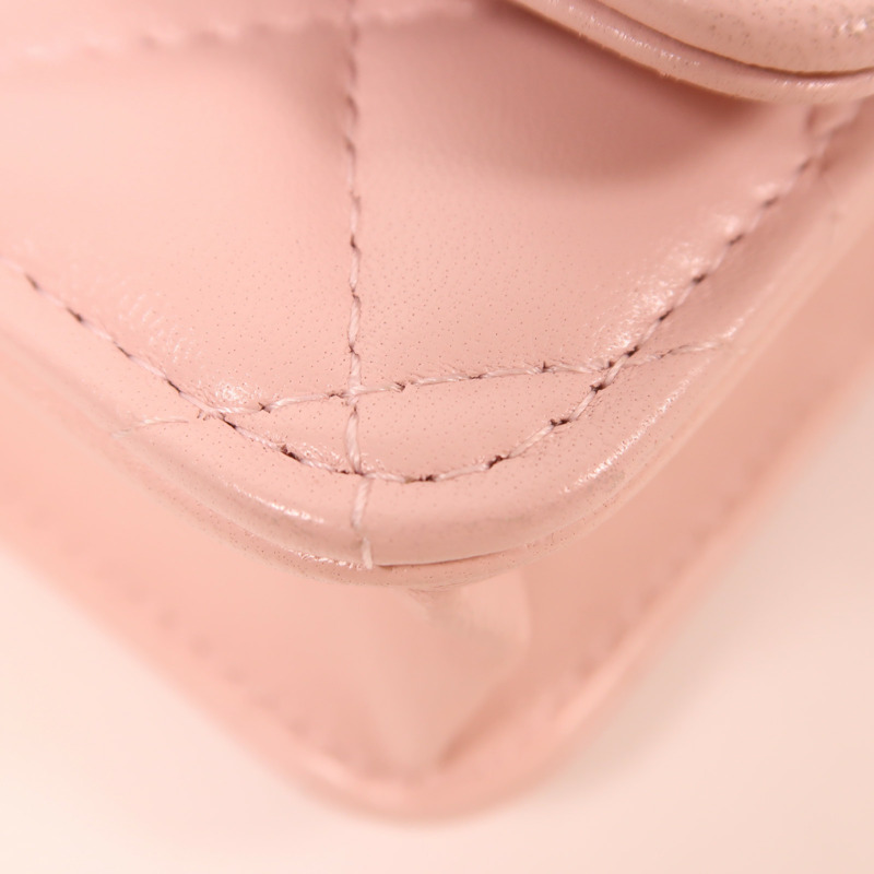 CHANEL 羊皮皮革WOC Wallet On Chain金扣鏈帶肩背袋-11