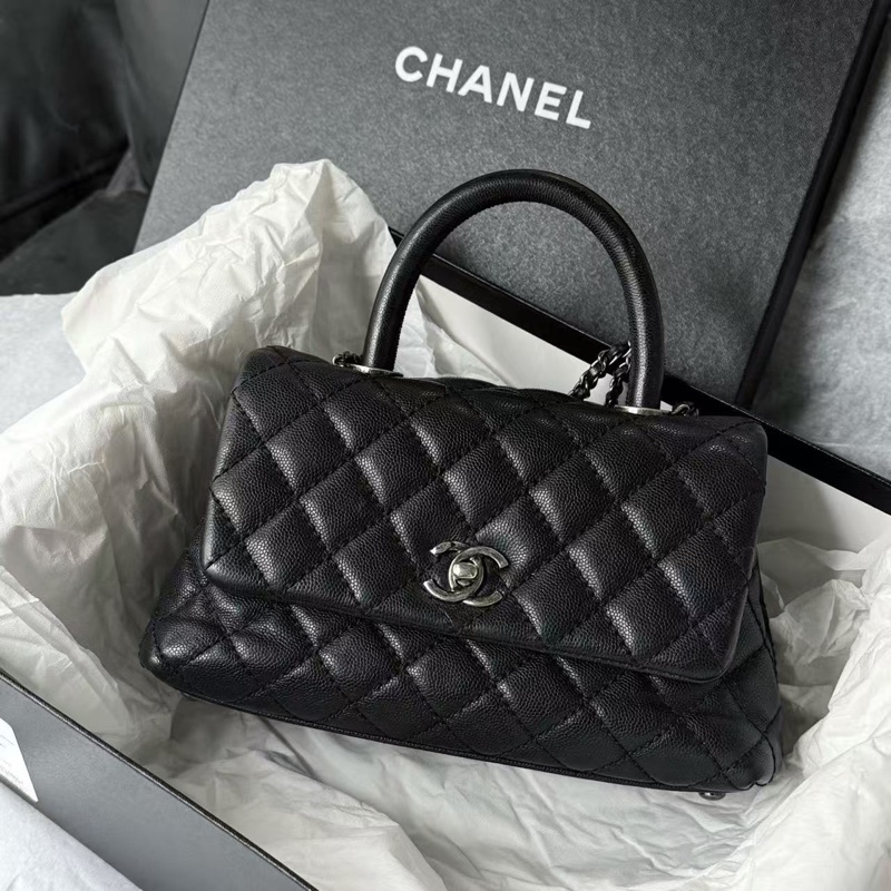 99新全配❤️ 香奈兒 #黑銀 #荔枝皮 #cocohandle #cf 小號-4