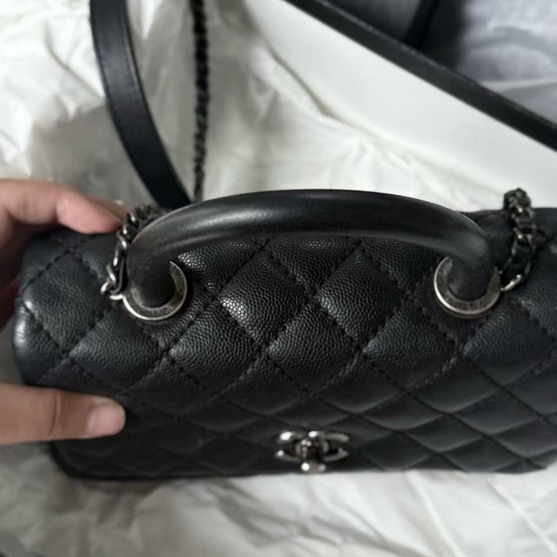 99新全配❤️ 香奈兒 #黑銀 #荔枝皮 #cocohandle #cf 小號-9