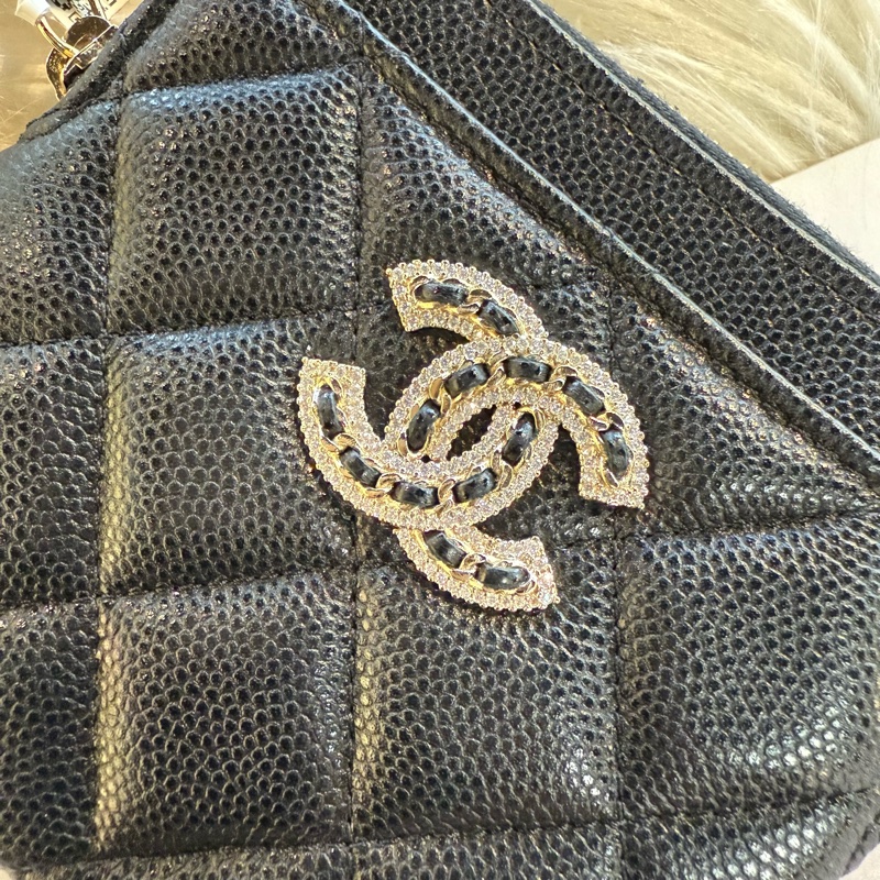 香奈兒 水鑽吐司零錢卡包 錢包-1