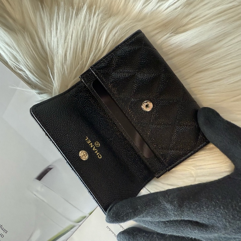 全新 香奈兒 雙C立體菱格卡包  皮片夾-2