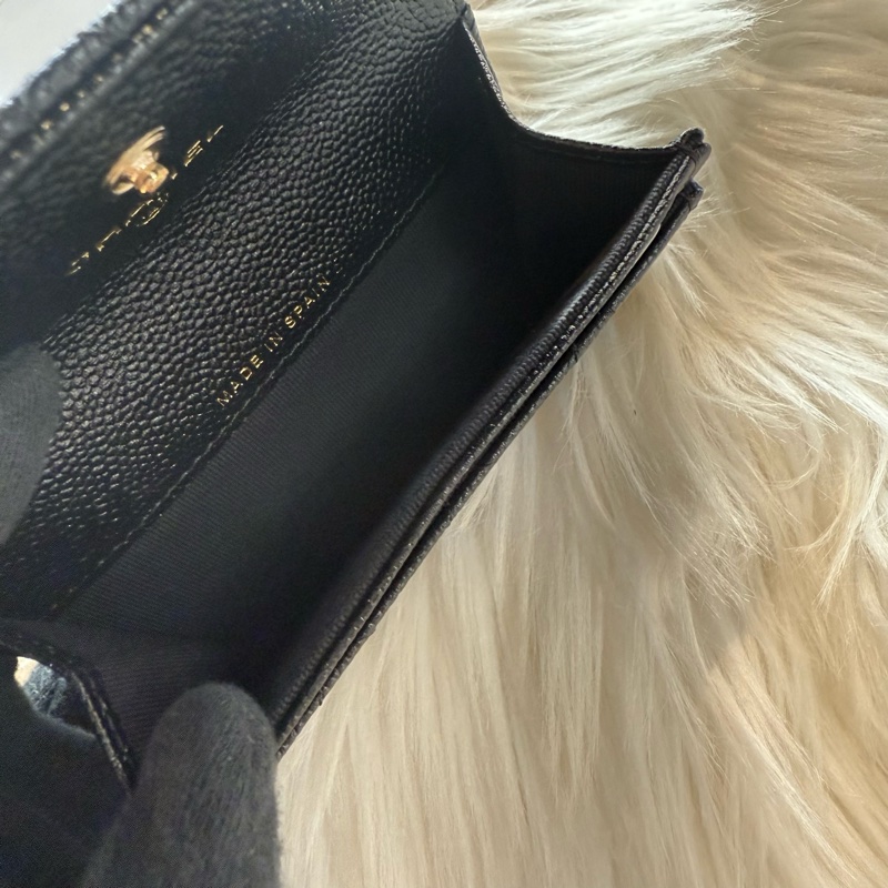 全新 香奈兒 雙C立體菱格卡包  皮片夾-3