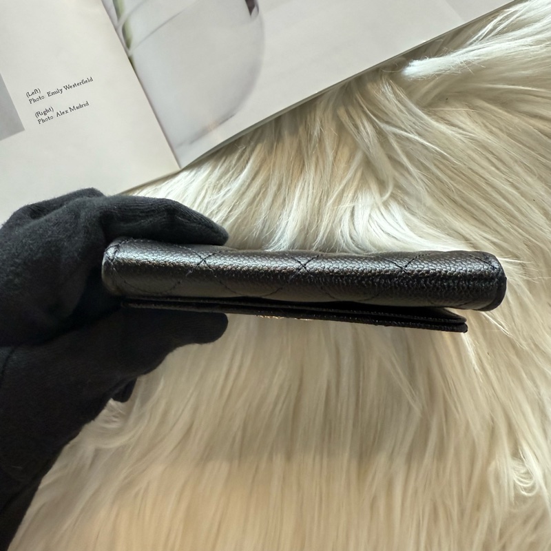 全新 香奈兒 雙C立體菱格卡包  皮片夾-6