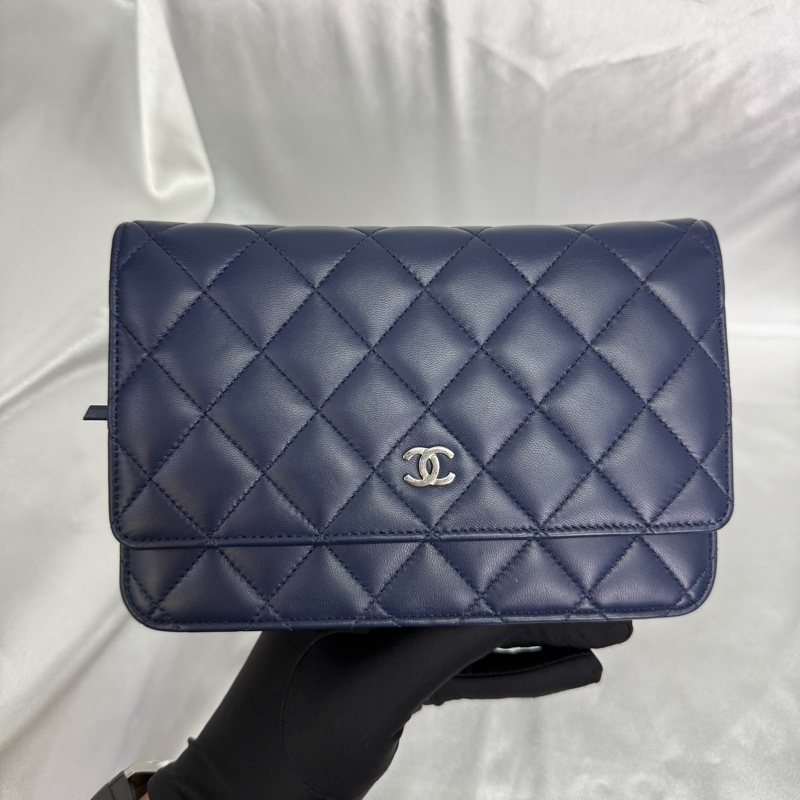Chanel 香奈兒 woc 銀扣 藍色-2