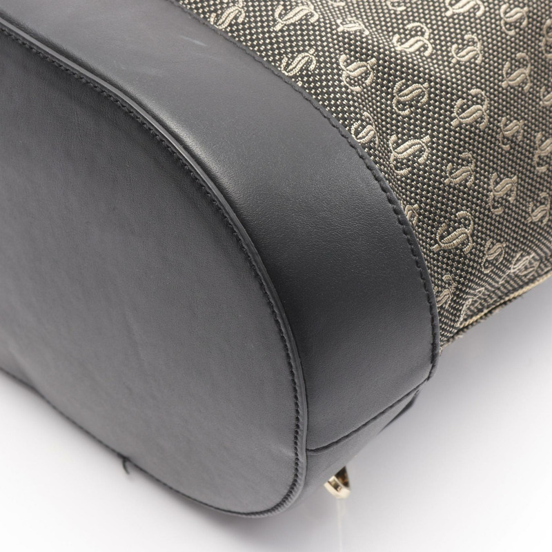 JIMMY CHOO EVAN BACKPACK RAU 背包 背包 皮革 尼龍 帆布 黑色 二手 男女通用-4
