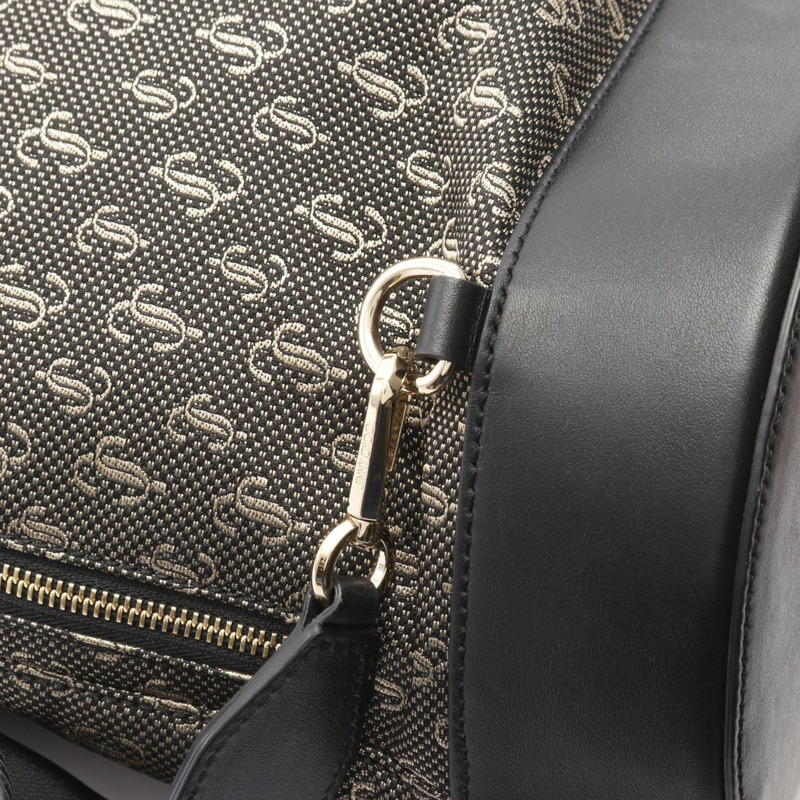 JIMMY CHOO EVAN BACKPACK RAU 背包 背包 皮革 尼龍 帆布 黑色 二手 男女通用-6