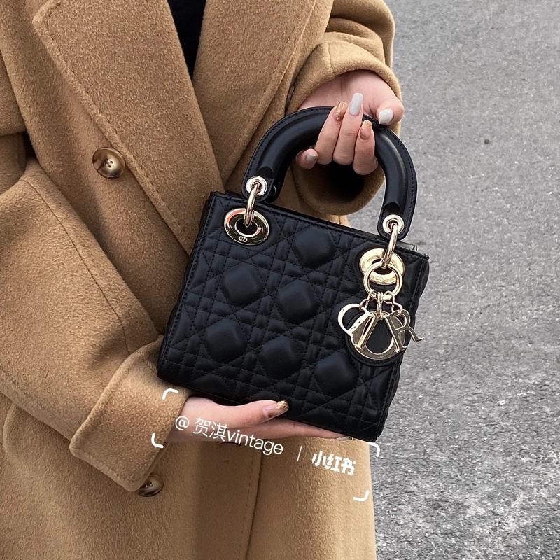 全新帶膜🌟大全配🈶️購證❤️Dior #lady #黑金 #戴妃包 #三格 鏈條款-3