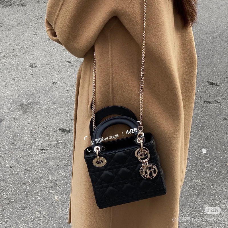 全新帶膜🌟大全配🈶️購證❤️Dior #lady #黑金 #戴妃包 #三格 鏈條款-5