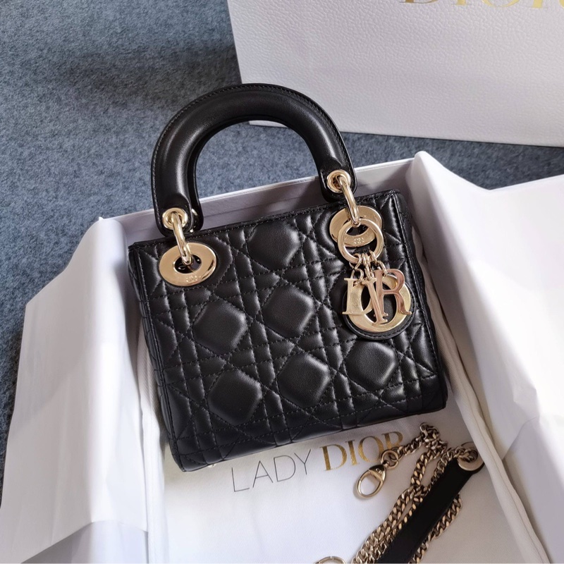 全新帶膜🌟大全配🈶️購證❤️Dior #lady #黑金 #戴妃包 #三格 鏈條款-6