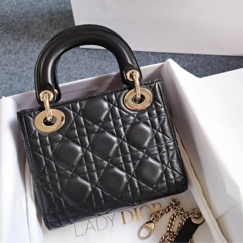 全新帶膜🌟大全配🈶️購證❤️Dior #lady #黑金 #戴妃包 #三格 鏈條款-8