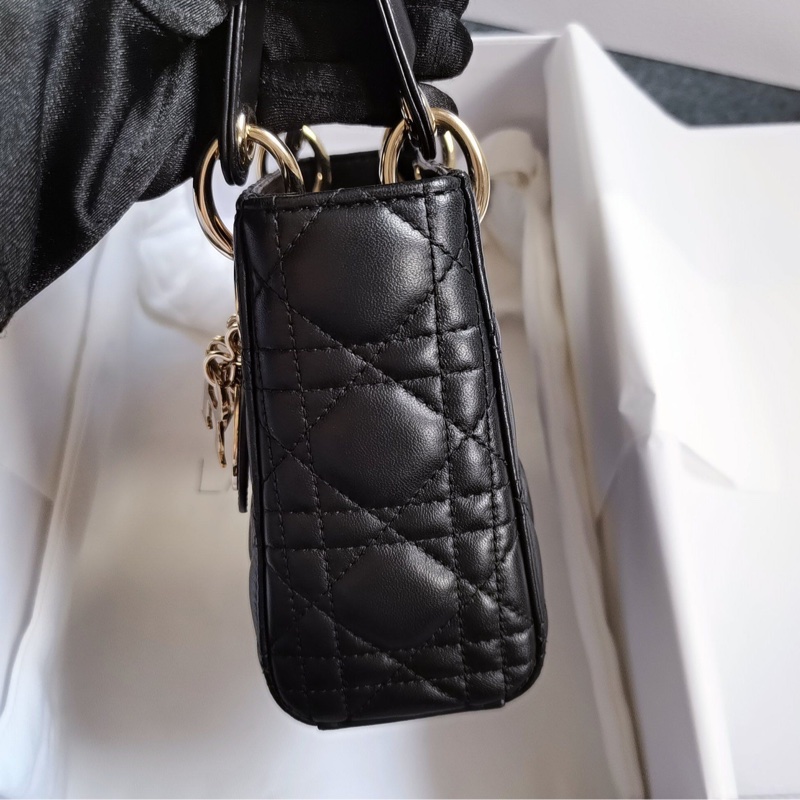 全新帶膜🌟大全配🈶️購證❤️Dior #lady #黑金 #戴妃包 #三格 鏈條款-9