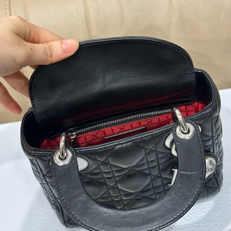 99新帶膜🌟全配❤️ Dior #lady #黑銀 #戴妃包 #三格 鏈條款-26