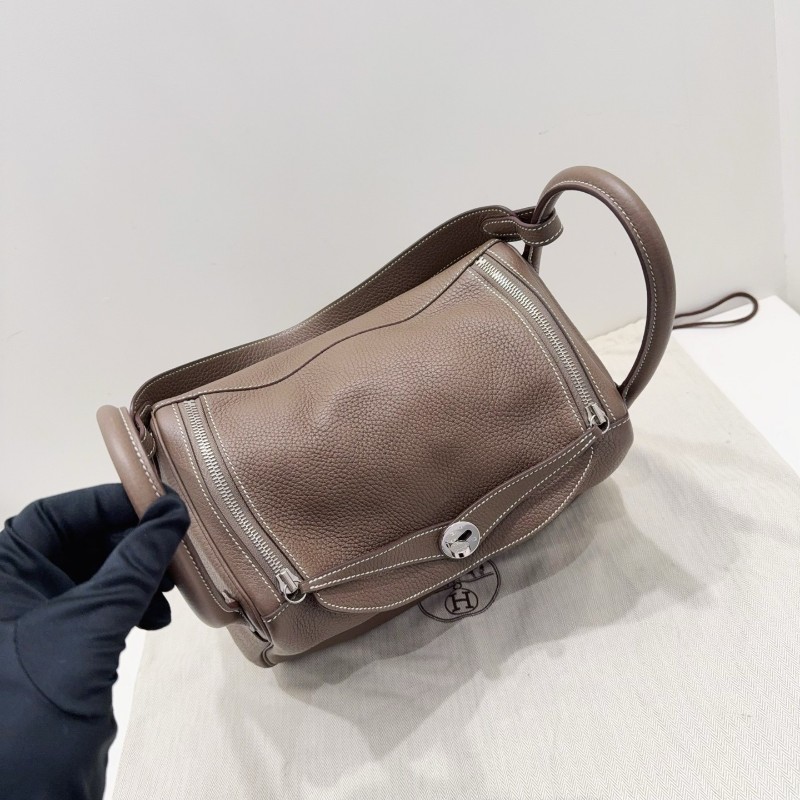 Hermes愛馬仕 Lindy30大象灰銀扣 A刻TC皮 肩背包 🈶購鉦-4