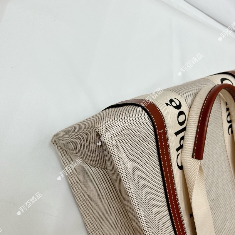 莉亞精品♡Chloe woody 中號 焦糖 九新美包-10