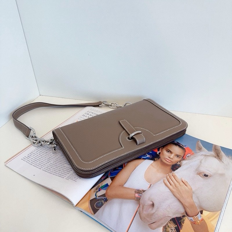 Hermes愛馬仕 Sac Chaine D’Ancre稀有✨豬鼻子鏈條腋下信封包 肩背包-5