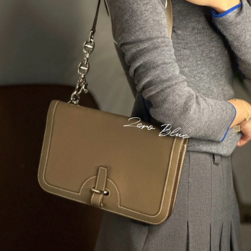 Hermes愛馬仕 Sac Chaine D’Ancre稀有✨豬鼻子鏈條腋下信封包 肩背包-8