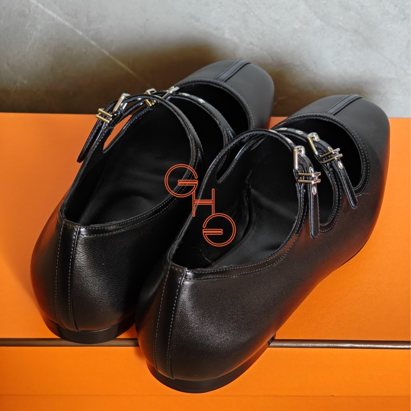 愛馬仕秋冬二五平底鞋/黑色/37 碼（全新）-5