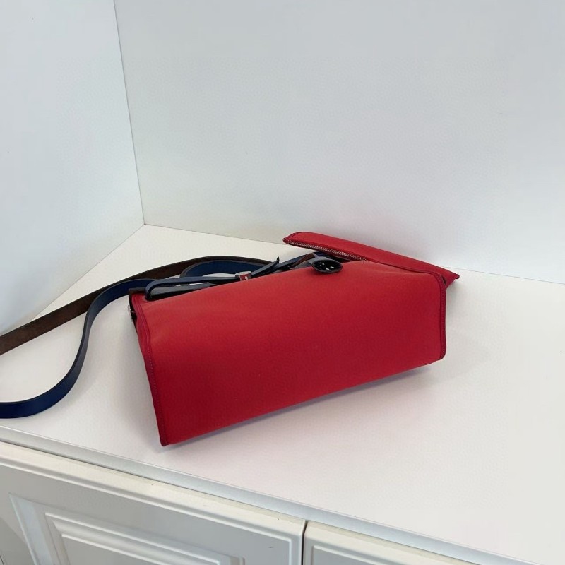 Hermes 愛馬仕 Herbag31 D刻 寶石紅拼藍色 肩背包 手提包-3