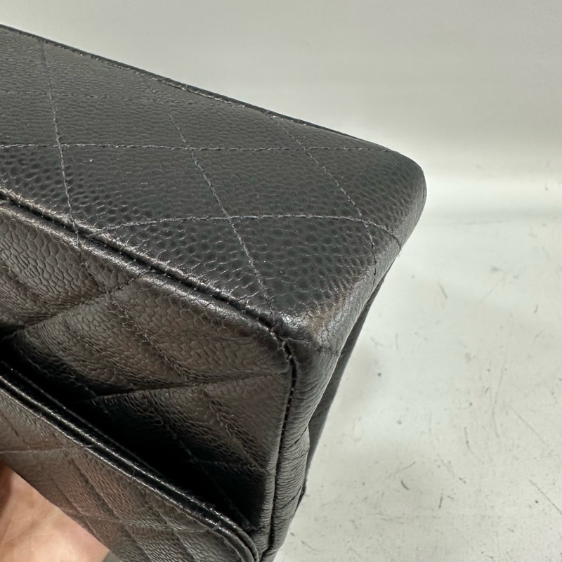 Chanel A01113 黑荔枝皮金鏈coco cf23 斜背包-7