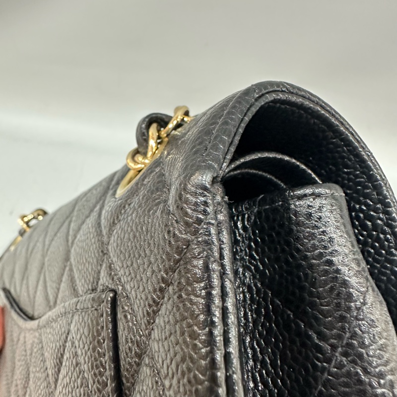 Chanel A01113 黑荔枝皮金鏈coco cf23 斜背包-15