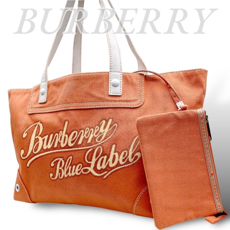 Burberry 巴寶莉稀有品橘色大型子母托特包-0