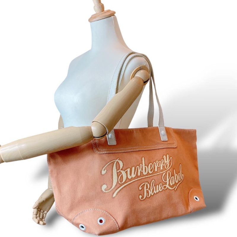 Burberry 巴寶莉稀有品橘色大型子母托特包-1