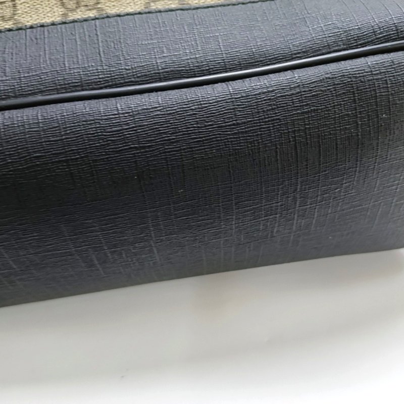 GUCCI 烏木色塗層帆布老花 後背包 雙肩包-7