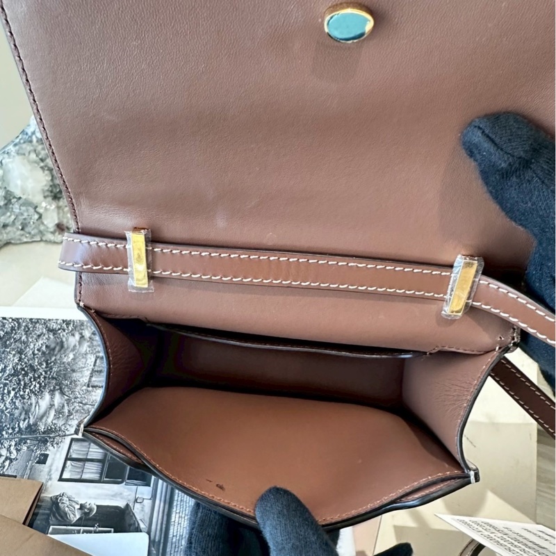 BURBERRY 經典帆布拼皮方包斜背包-6