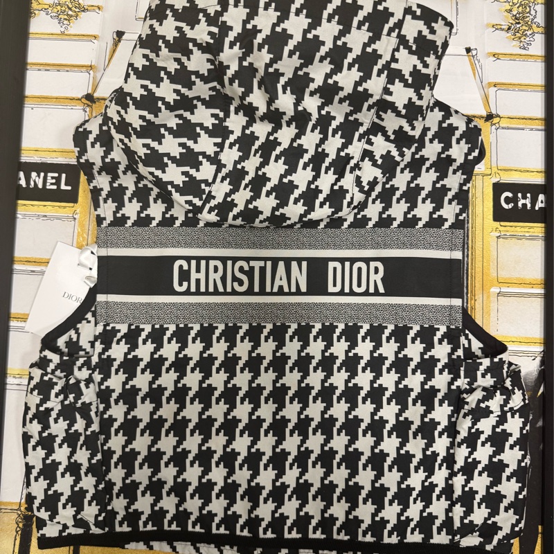 Dior 經典千鳥格花紋背心jacket。-1