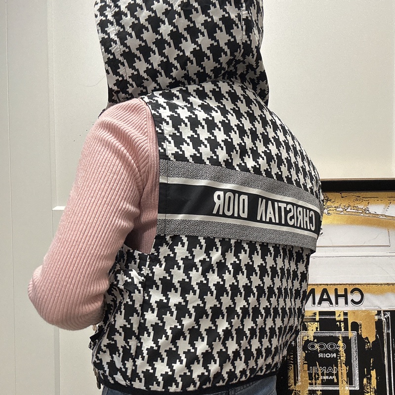 Dior 經典千鳥格花紋背心jacket。-9