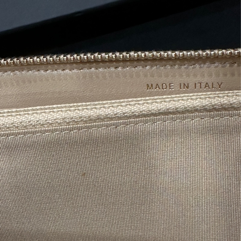 🎄冬日質感 聖誕 CHANEL 香奈兒 香檳金 小羊皮 珍珠鏈條 拉鍊長夾 喜歡來議價❤️-25