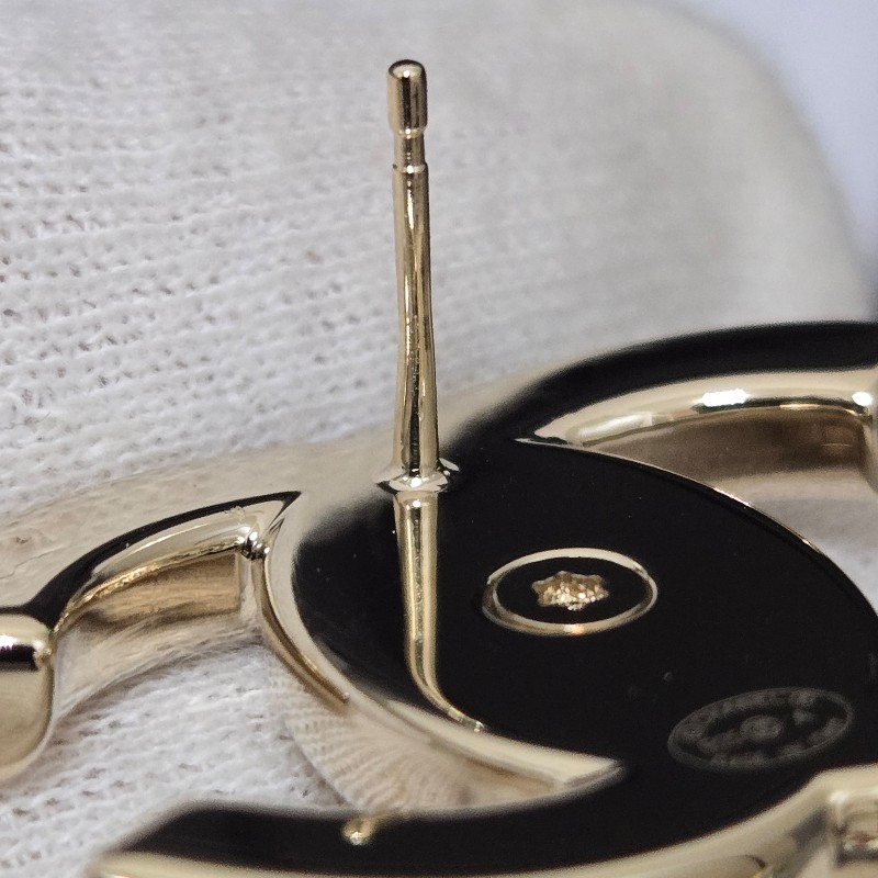 香奈兒 Chanel 書包釦金色雙C logo 耳環-20