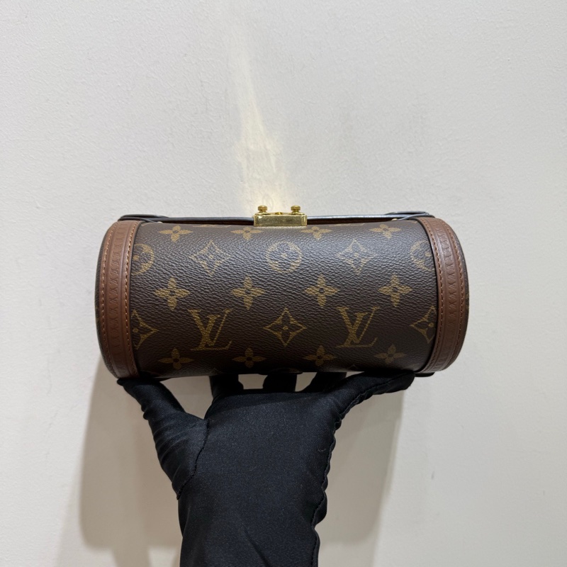 LV Louis Vuitton Papillon Trunk系列 巴比龍 帆布老花 鏈條 單肩手提斜 挎包腋下包-5