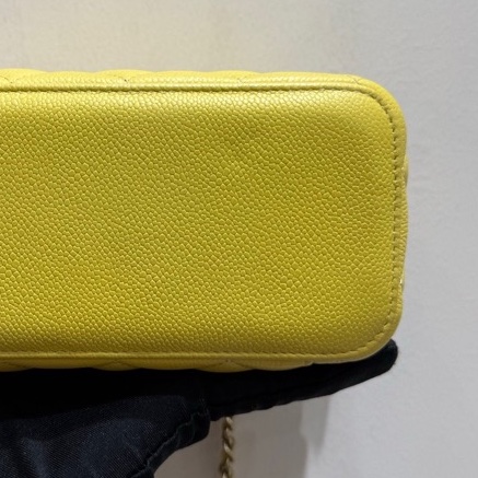 Chanel Vanity case 化妝長盒子單肩包 小雞黃淺金扣魚子醬牛皮-12
