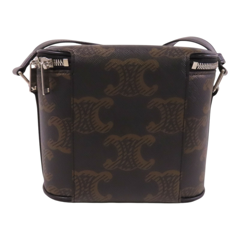 CELINE 塗層帆布Boite In Triomphe銀扣肩背袋-1