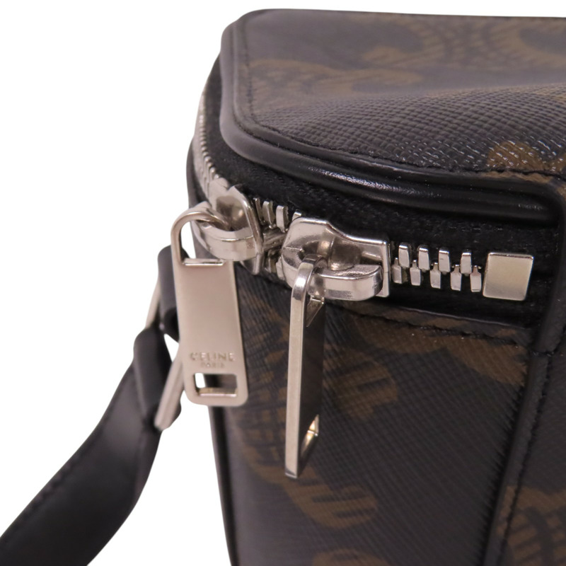 CELINE 塗層帆布Boite In Triomphe銀扣肩背袋-7