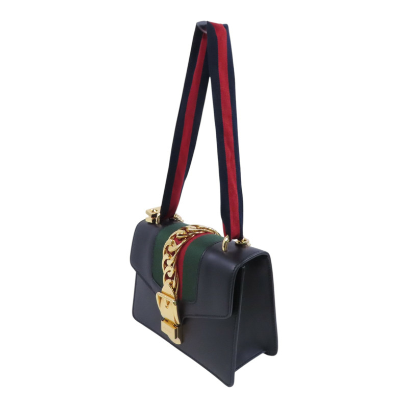 GUCCI 牛皮皮革Sylvie Min Bag金扣手挽肩背兩用袋-2