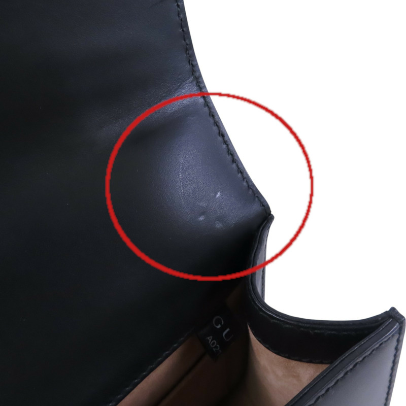 GUCCI 牛皮皮革Sylvie Min Bag金扣手挽肩背兩用袋-16