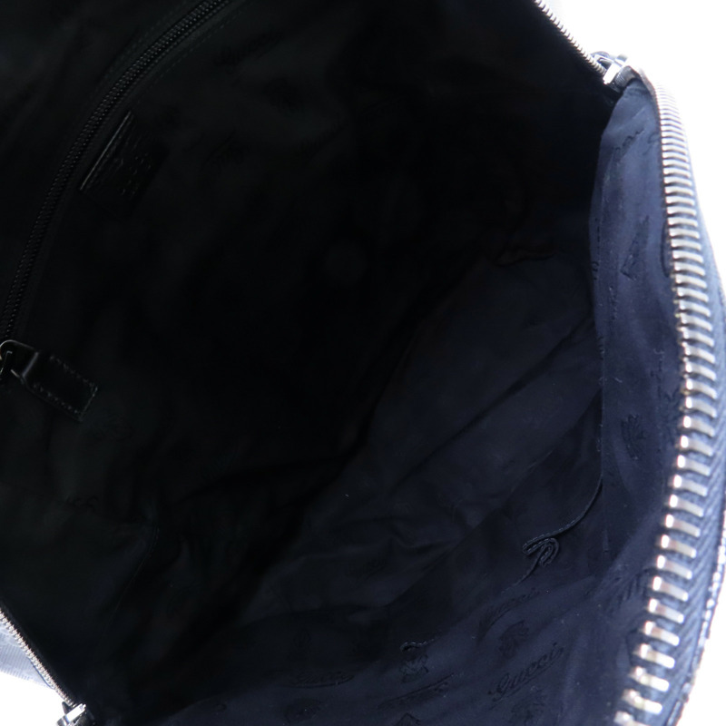 GUCCI 塗層帆布Backpack銀扣背包-4