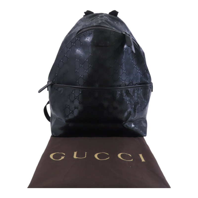 GUCCI 塗層帆布Backpack銀扣背包-9