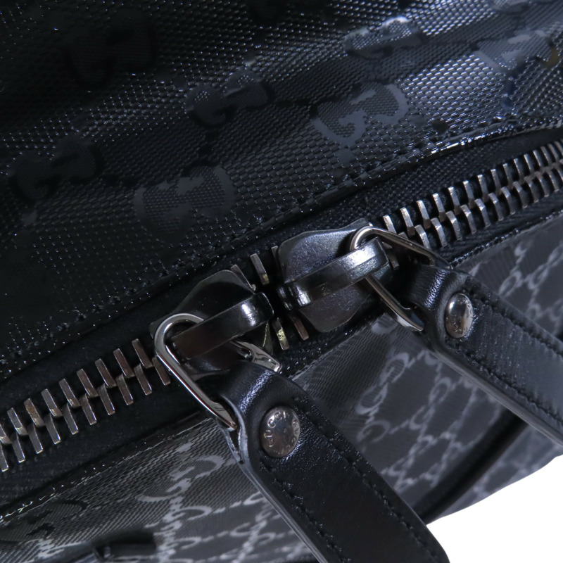 GUCCI 塗層帆布Backpack銀扣背包-16