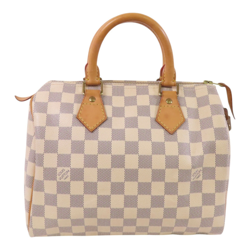 LOUIS VUITTON Damier Azur Speedy 25金扣手挽袋-1
