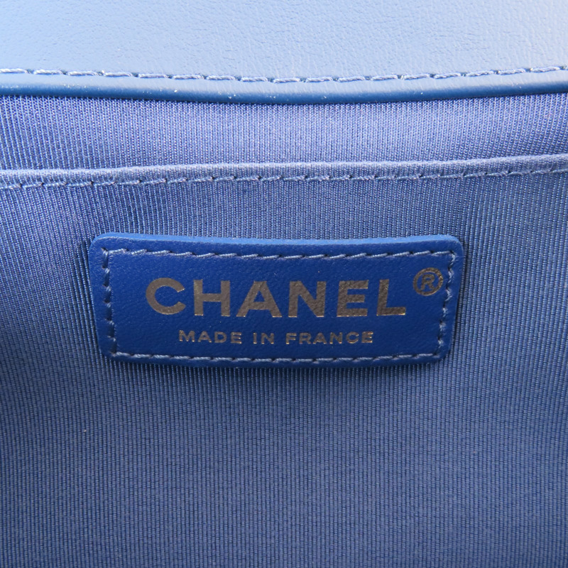 CHANEL 羊皮皮革Boy 25 With Handel金扣鏈帶肩背袋-5