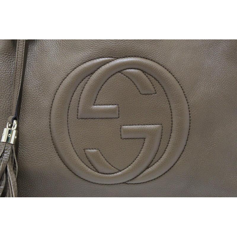 Gucci Brown Pebbled Calfskin Medium Soho Chain Shoulder Bag 308982-5