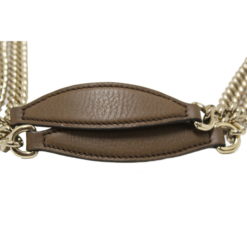 Gucci Brown Pebbled Calfskin Medium Soho Chain Shoulder Bag 308982-7