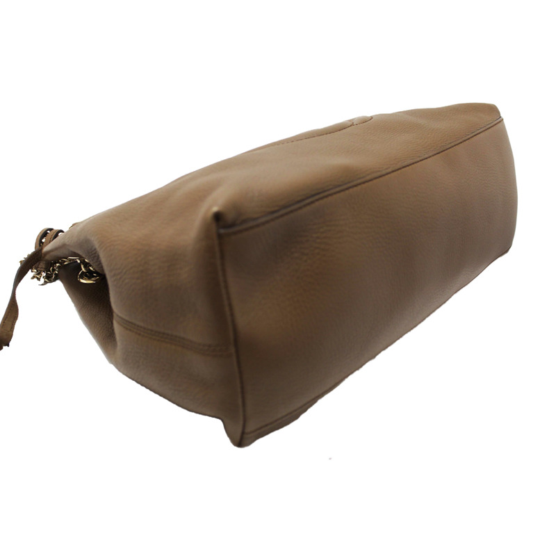 Gucci Brown Pebbled Calfskin Medium Soho Chain Shoulder Bag 308982-12