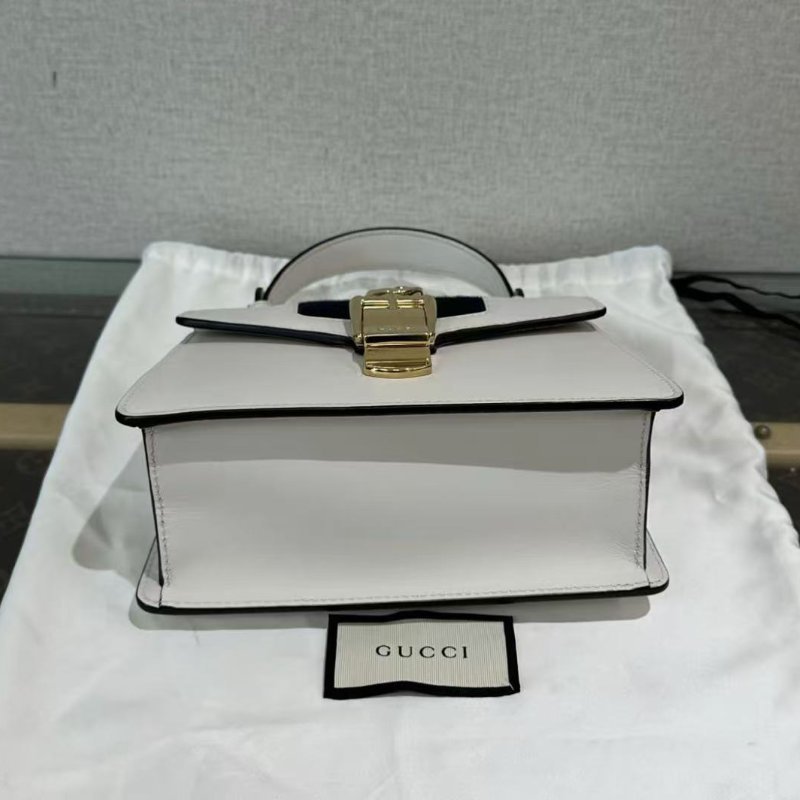 ✨GUCCI 塞爾維亞白金小號肩背斜背包20*14*8 98新配件塵袋-3