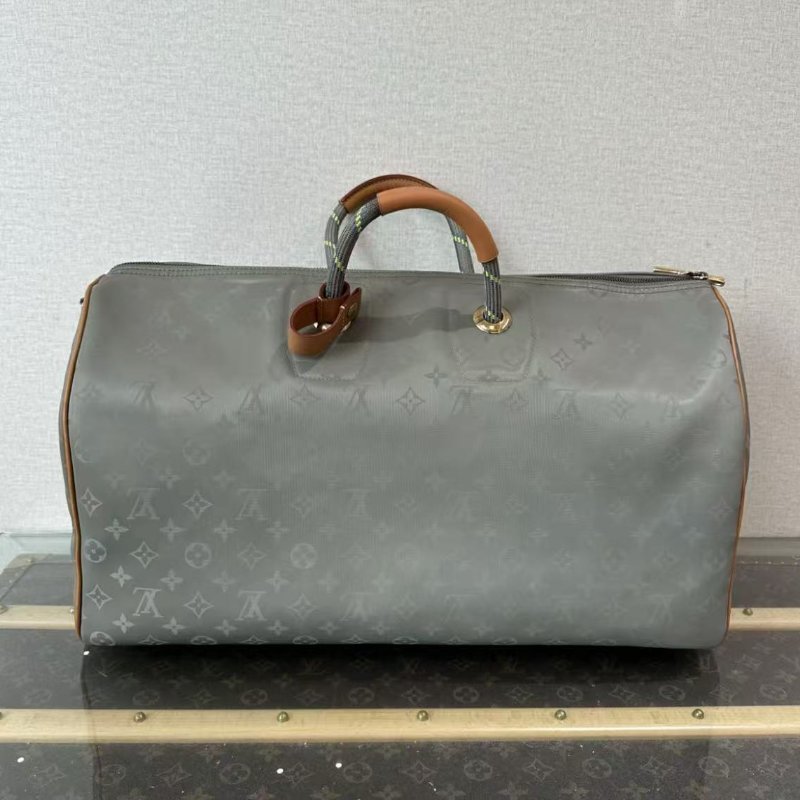 ✨LV 秀款鈦合金鐳射老花 keepall50 旅行包 50*29*23 98新-5