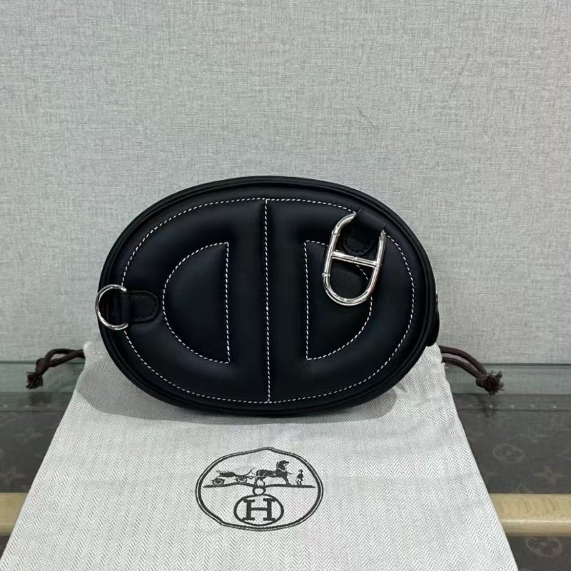 ✨HERMES 黑銀豬鼻子 in the loop腰包18*14*4 全新配件塵袋盒子-4
