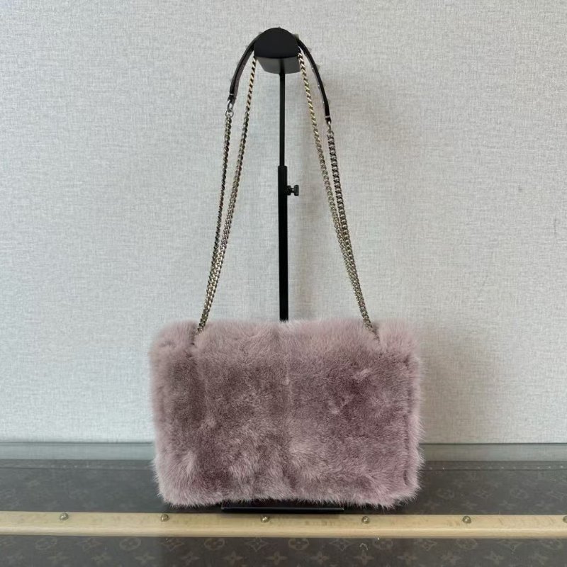 ✨VALENTINO 毛絨金扣花朵鉚釘24*16*6 98新-4
